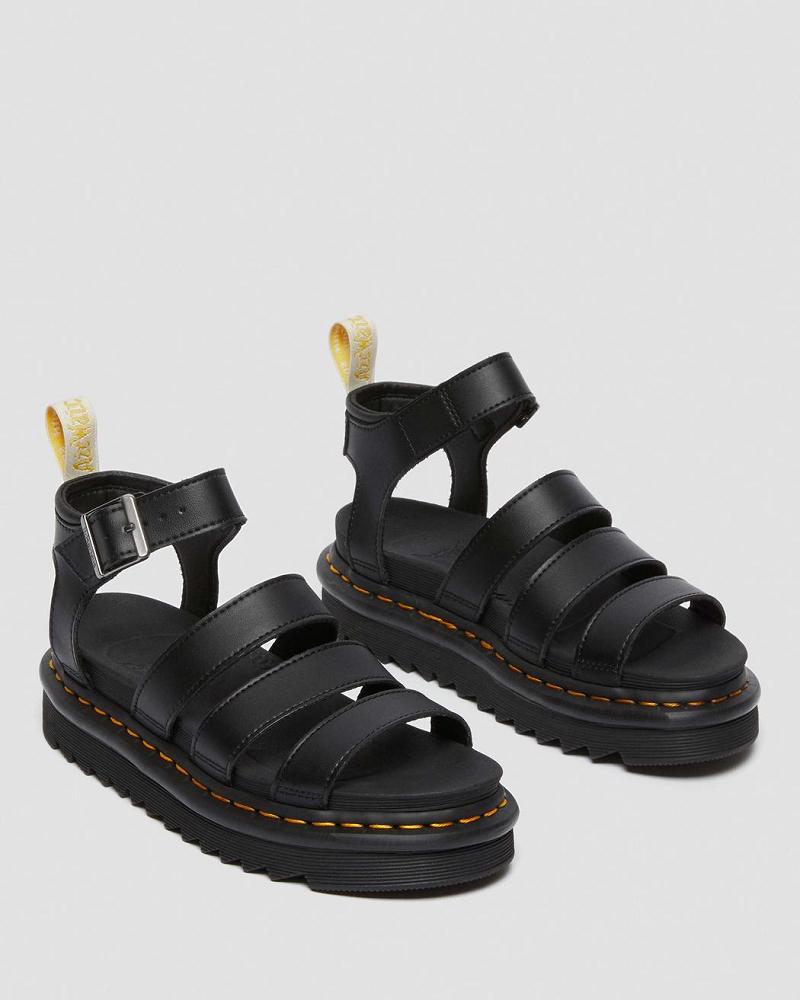 Dr Martens Vegan Blaire Felix Gladiatorsandaler Dame Svarte | Norge 487ZUT